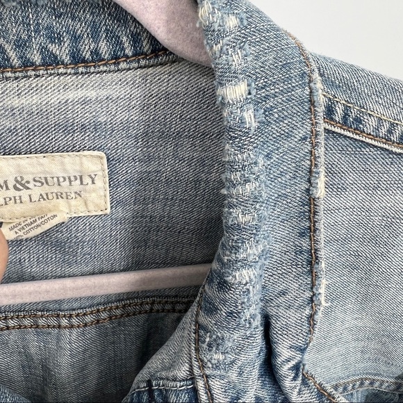 Ralph Lauren Denim & Supply Light Wash Faded Buttondown Collared Denim Jacket - Picture 15 of 16